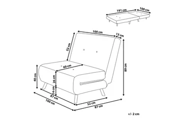 Sovesofa Farris - Grønn, Sølv - Møbler - Stoler - Lenestoler - Sengestol