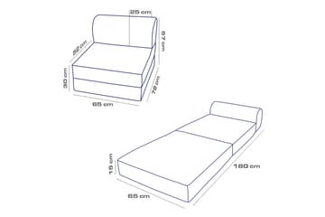 Sovesofa Lenestol Magia - Blå - Møbler - Stoler - Lenestoler - Sengestol