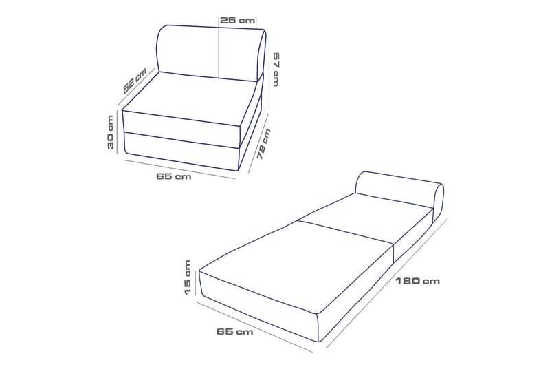 Sovesofa Lenestol Magia - Blå - Møbler - Stoler - Lenestoler - Sengestol