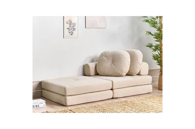 Sovesofa Olden - Beige/Polyester, 81x182 cm - Møbler - Stoler - Lenestoler - Sengestol