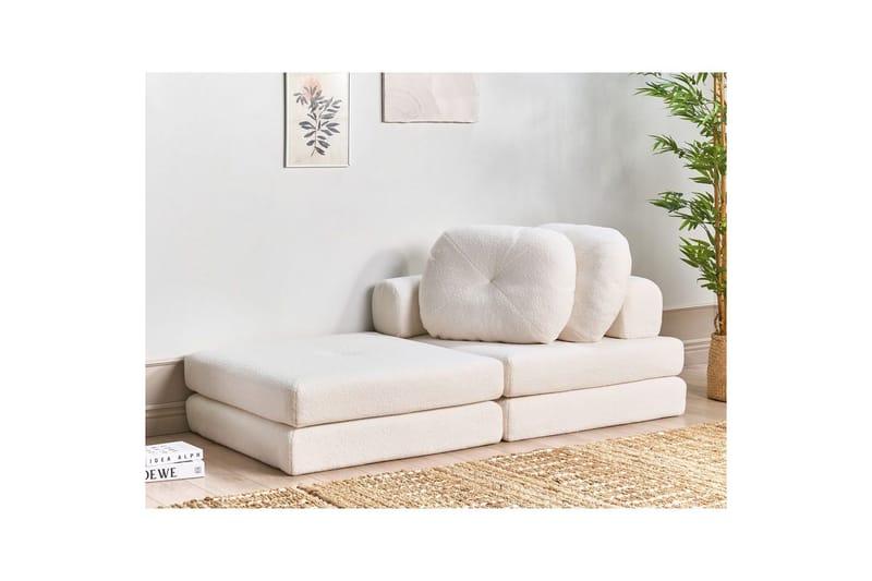 Sovesofa Olden - Hvit/Bouclé, 81x182 cm - Møbler - Stoler - Lenestoler - Sengestol