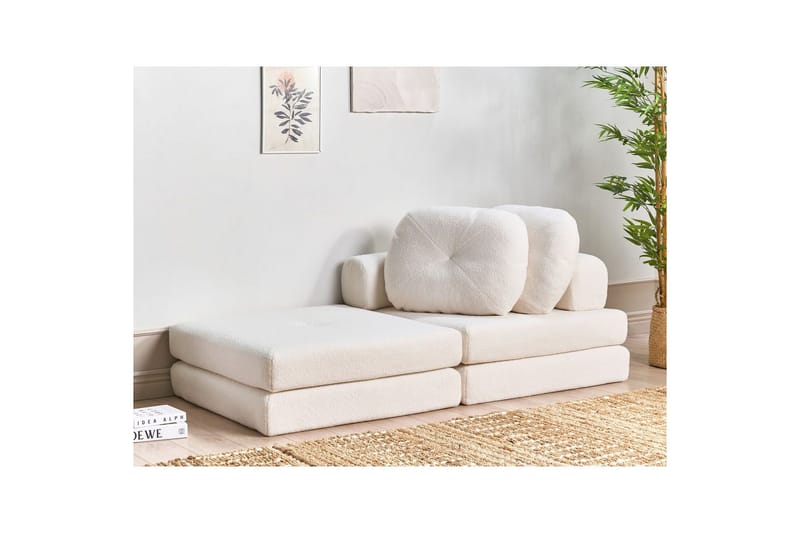 Sovesofa Olden - Hvit/Bouclé, 81x182 cm - Møbler - Stoler - Lenestoler - Sengestol