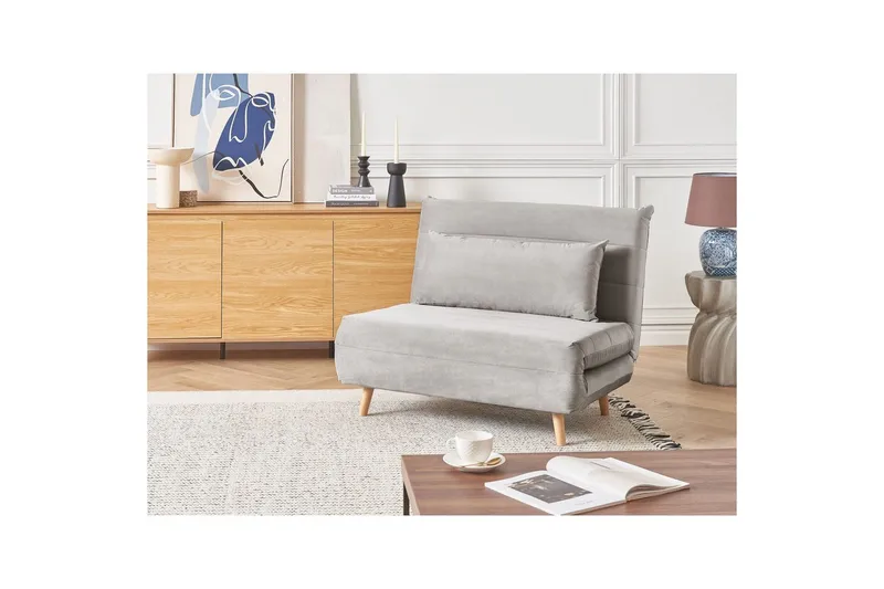 Sovesofa Setten - Grå, lyst tre - Møbler - Stoler - Lenestoler - Sengestol