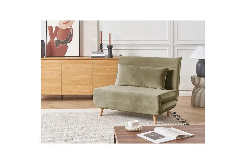 Sovesofa Setten - Grønt, lyst tre - Møbler - Stoler - Lenestoler - Sengestol