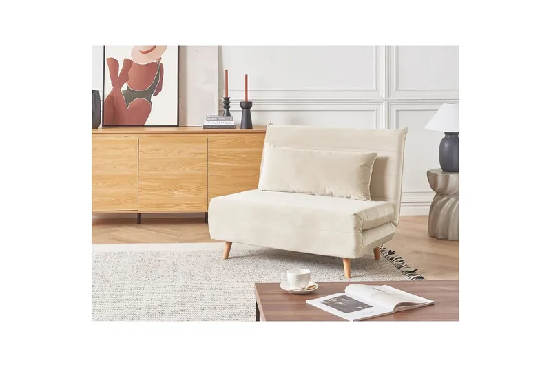 Sovesofa Setten - Hvit, lyst tre - Møbler - Stoler - Lenestoler - Sengestol