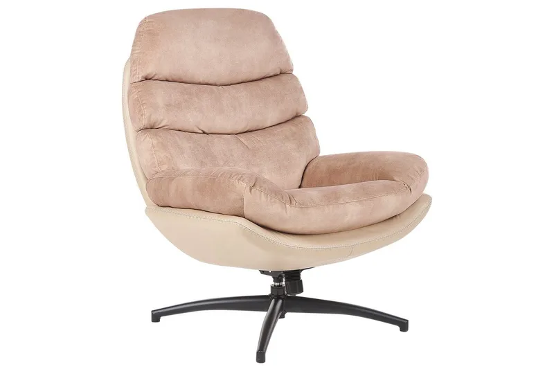 Svingbar lenestol Eide - Beige, svart - Møbler - Stoler - Lenestoler - Lenestol uten armlene