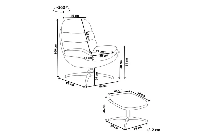 Svingbar lenestol Eide - Beige, svart - Møbler - Stoler - Lenestoler - Lenestol uten armlene