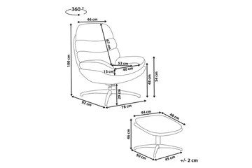 Svingbar lenestol Eide - Beige, svart - Møbler - Stoler - Lenestoler - Lenestol uten armlene