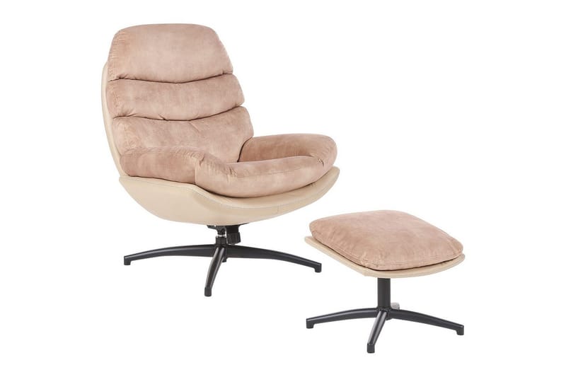 Svingbar lenestol Eide, Beige, svart