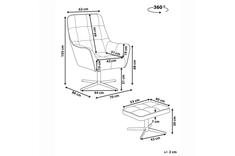 Svingbar lenestol Molle ll - Møbler - Stoler - Lenestoler - Ørelappstol