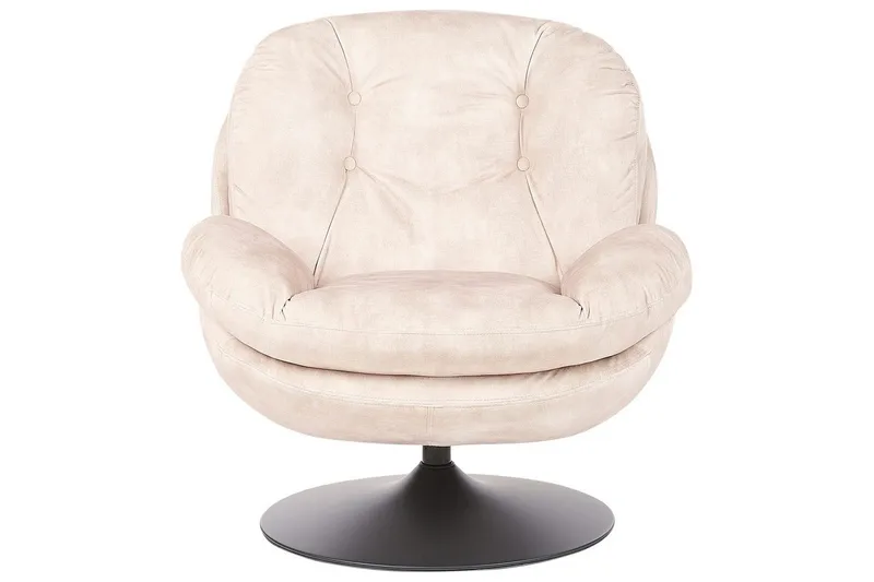 Svingbar lenestol Nolvik - Beige, svart - Møbler - Stoler - Lenestoler - Lenestol uten armlene