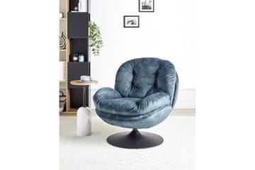 Svingbar lenestol Nolvik - Blå, Svart - Møbler - Stoler - Lenestoler - Lenestol uten armlene