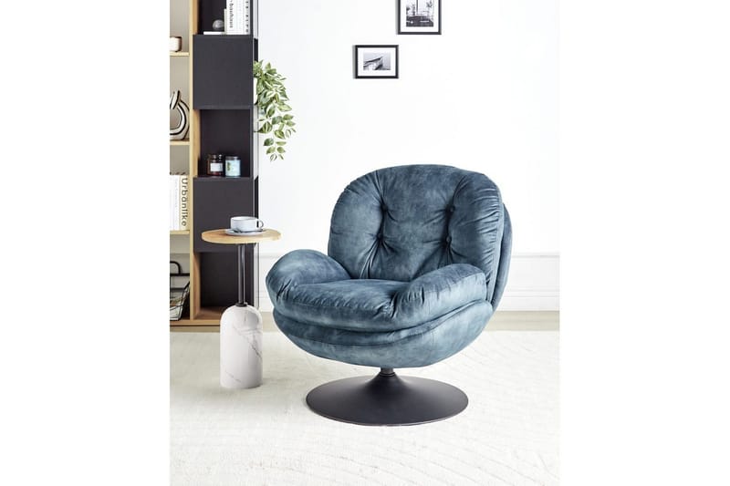 Svingbar lenestol Nolvik - Blå, Svart - Møbler - Stoler - Lenestoler - Lenestol uten armlene