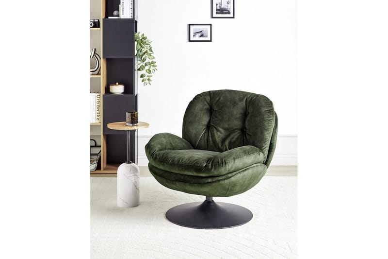 Svingbar lenestol Nolvik - Grønn, Svart, Grønn, svart - Møbler - Stoler - Lenestoler - Lenestol uten armlene