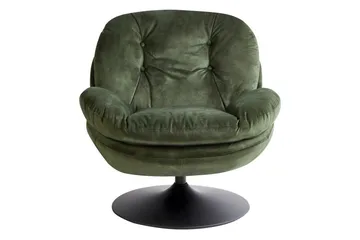 Svingbar lenestol Nolvik - Grønn, Svart, Grønn, svart - Møbler - Stoler - Lenestoler - Lenestol uten armlene