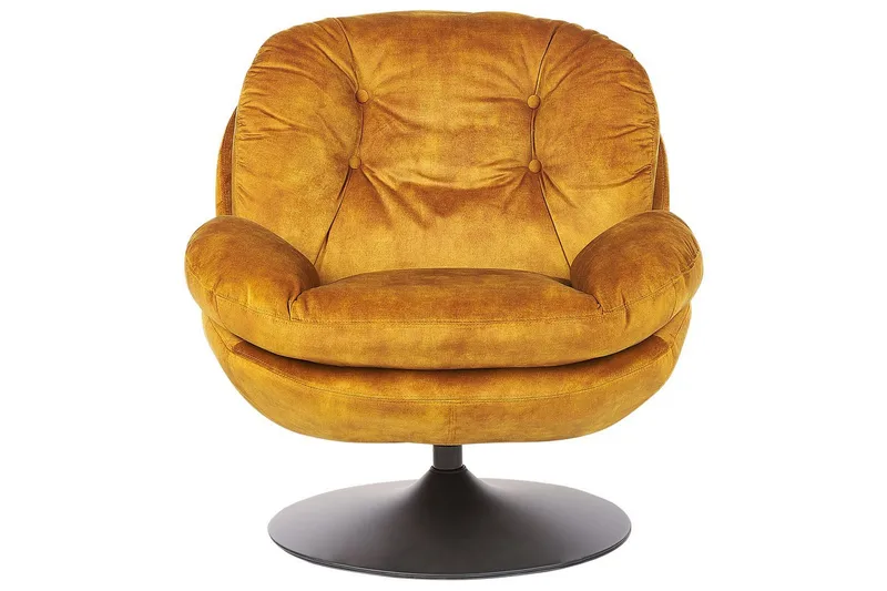 Svingbar lenestol Nolvik - Gul, svart, Gul, Svart - Møbler - Stoler - Lenestoler - Lenestol uten armlene