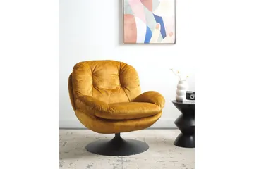 Svingbar lenestol Nolvik - Gul, svart, Gul, Svart - Møbler - Stoler - Lenestoler - Lenestol uten armlene