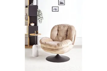 Svingbar lenestol Nolvik - Sandbeige, svart - Møbler - Stoler - Lenestoler - Lenestol uten armlene