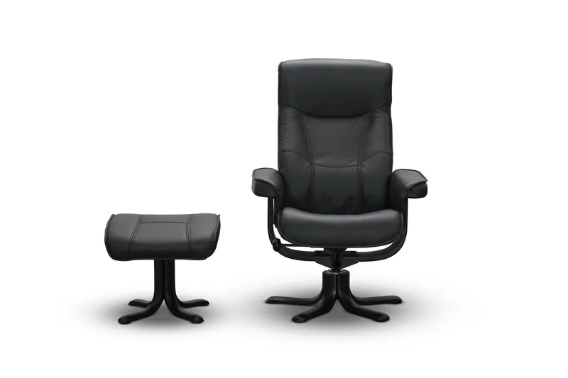 Tateo Lenestol Skinn - Svart - Møbler - Stoler - Lenestoler - Recliner