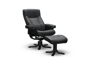 Tateo Lenestol Skinn - Svart - Møbler - Stoler - Lenestoler - Recliner