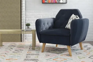 Teresa Lenestol Fløyel/Blå - Novogratz - Møbler - Stoler - Lenestoler