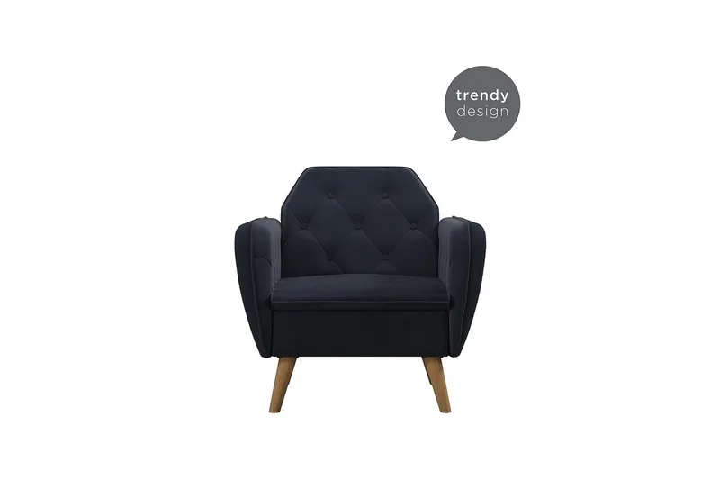 Teresa Lenestol Fløyel/Blå - Novogratz - Møbler - Stoler - Lenestoler - Fløyelslenestol