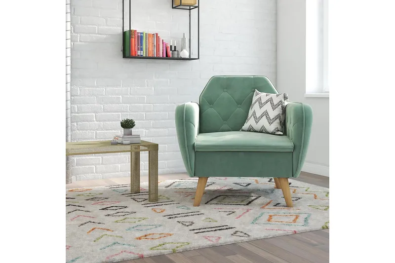 Teresa Lenestol Fløyel/Lysegrønn - Novogratz - Møbler - Stoler - Lenestoler