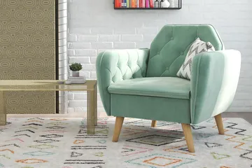 Teresa Lenestol Fløyel/Lysegrønn - Novogratz - Møbler - Stoler - Lenestoler