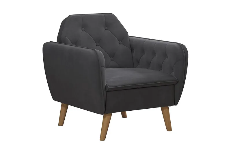 Teresa Lenestol Grå/Fløyel, Novogratz