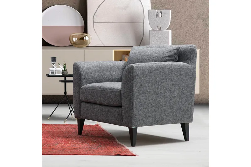 Tomski Lenestol med Armlene - Grå - Møbler - Stoler - Lenestoler