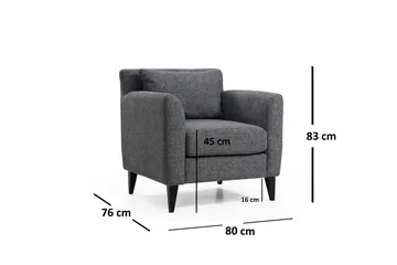 Tomski Lenestol med Armlene - Grå - Møbler - Stoler - Lenestoler