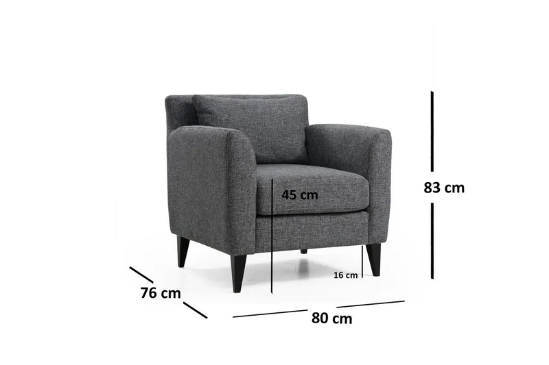 Tomski Lenestol med Armlene - Grå - Møbler - Stoler - Lenestoler