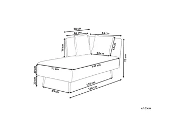 Toyoko Sjeselong 156 cm Høyre - Svart/Hvit - Møbler - Stoler - Lenestoler - Liggestol