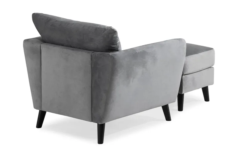Trend Lenestol med Fotskammel Fløyel - Lysegrå - Møbler - Stoler - Lenestoler - Fløyelslenestol