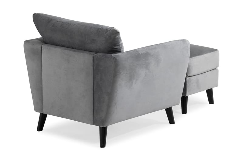 Trend Lenestol med Fotskammel Fløyel - Lysegrå - Møbler - Stoler - Lenestoler - Fløyelslenestol