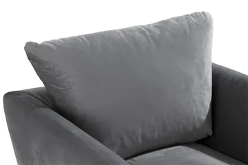 Trend Lenestol med Fotskammel Fløyel - Lysegrå - Møbler - Stoler - Lenestoler - Fløyelslenestol