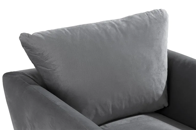 Trend Lenestol med Fotskammel Fløyel - Lysegrå - Møbler - Stoler - Lenestoler - Fløyelslenestol