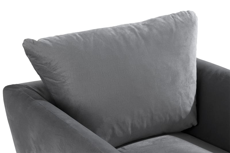 Trend Lenestol med Fotskammel Fløyel - Lysegrå - Møbler - Stoler - Lenestoler - Fløyelslenestol