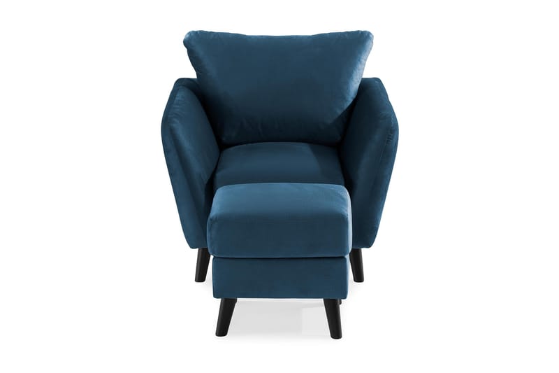 Trend Lenestol med Fotskammel - Midnattsblå Fløyel - Møbler - Stoler - Lenestoler - Fløyelslenestol