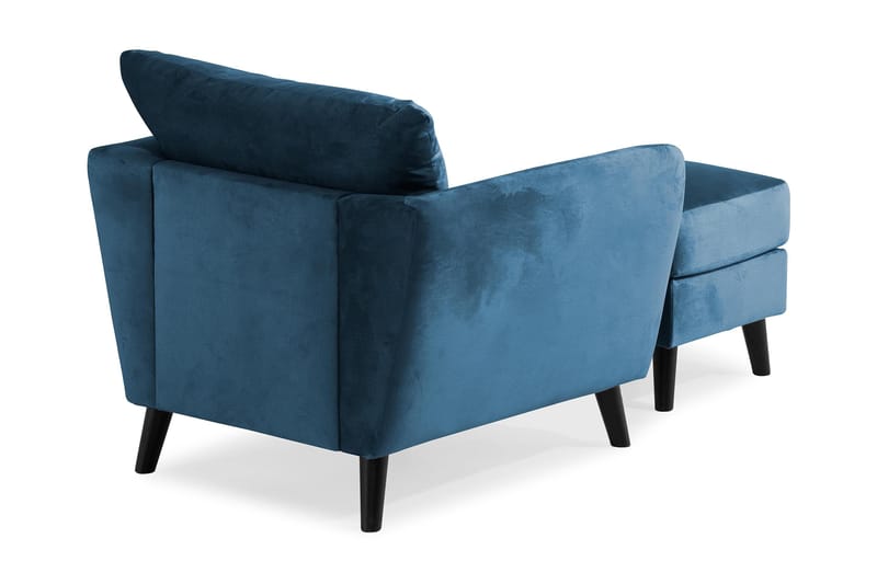 Trend Lenestol med Fotskammel - Midnattsblå Fløyel - Møbler - Stoler - Lenestoler - Fløyelslenestol