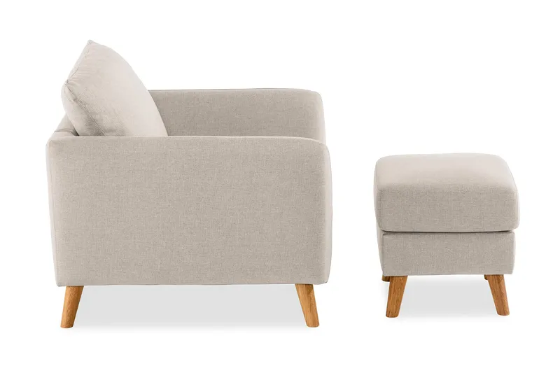 Trend Sofagruppe Lenestol med Fotskammel - Beige - Møbler - Stoler - Lenestoler - Lenestol med fotskammel