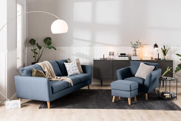 Trend Sofagruppe Lenestol med Fotskammel - Blå - Møbler - Stoler - Lenestoler - Lenestol med fotskammel