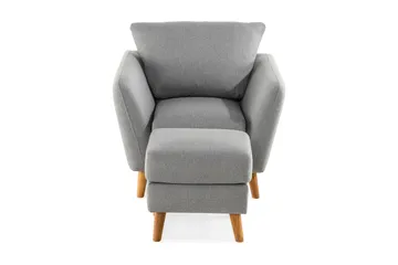 Trend Sofagruppe Lenestol med Fotskammel - Lysegrå - Møbler - Stoler - Lenestoler - Lenestol med fotskammel