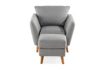 Trend Sofagruppe Lenestol med Fotskammel - Lysegrå - Møbler - Stoler - Lenestoler - Lenestol med fotskammel