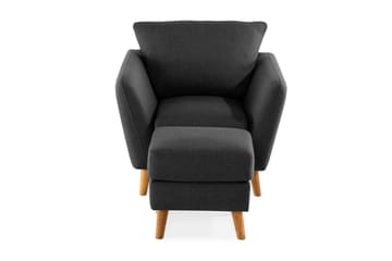 Trend Sofagruppe Lenestol med Fotskammel - Svart - Møbler - Stoler - Lenestoler - Lenestol med fotskammel