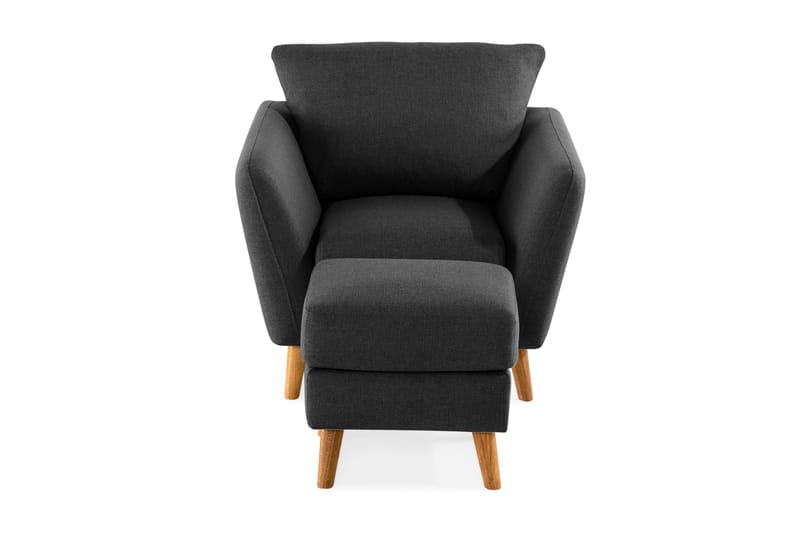 Trend Sofagruppe Lenestol med Fotskammel - Svart - Møbler - Stoler - Lenestoler - Lenestol med fotskammel