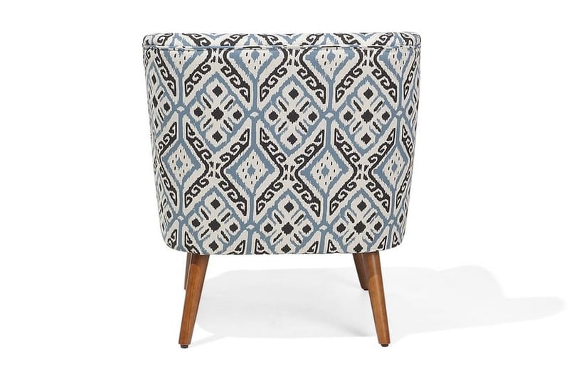 Tumba Oval Retro Lenestol i Stoff med Trebein - Hvit - Møbler - Stoler - Lenestoler