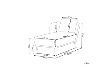 Uklund Sjeselong 148 cm Høyre - Svart/Grønn - Møbler - Stoler - Lenestoler - Liggestol