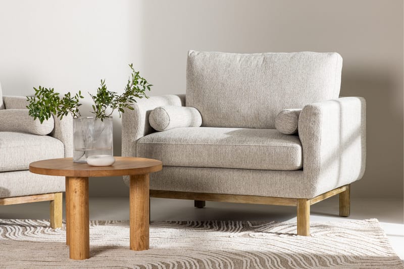 Vanlig lenestol med armlener Venture Home Olympos lenestol Beige - Møbler - Stoler - Lenestoler