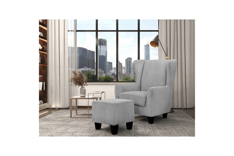 Vanlig lenestol uten armlener Loft24 Lenestol Zhili Ljusgrå - Møbler - Stoler - Lenestoler - Lenestol uten armlene